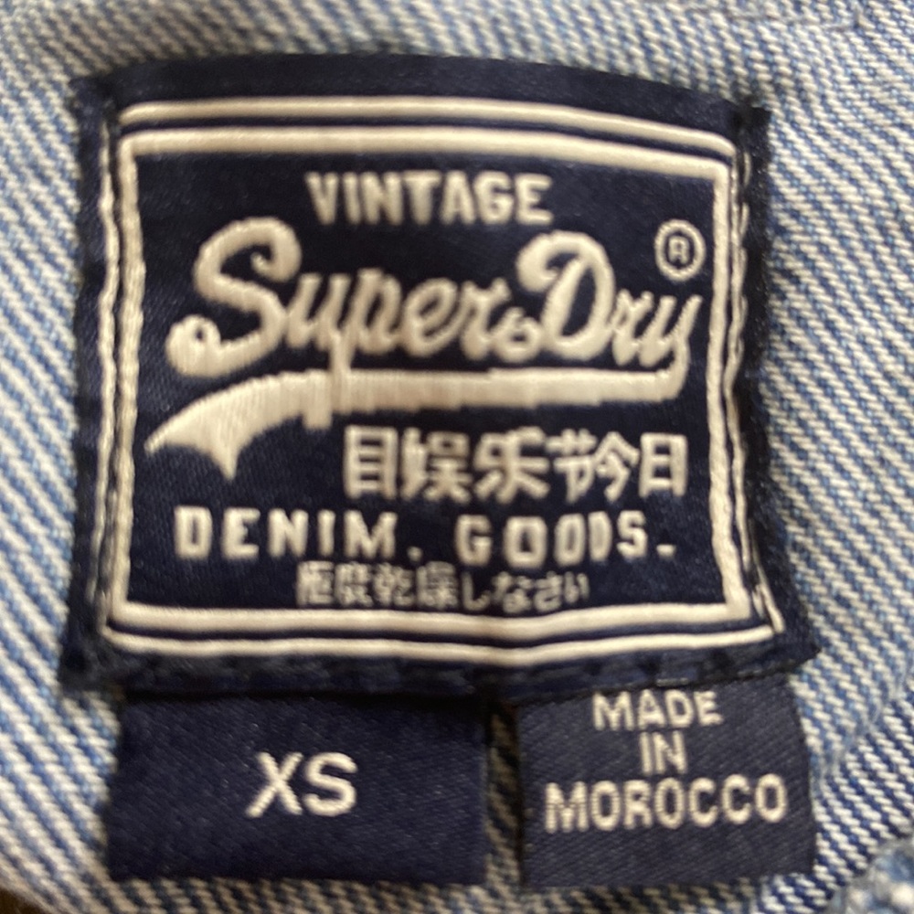 Super Dry Dungaree Dress Denim Jumper Overall sz XS - Picture 12 of 12